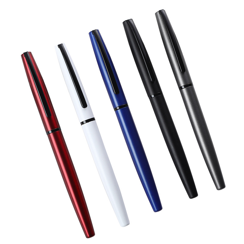 Fabricante en stock pluma de firma pluma de metal regalo de negocios de gama alta impresión de publicidad logotipo esmerilado textura de la pluma del grano