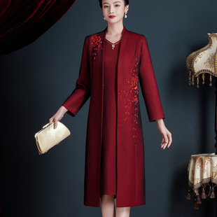 Wedding Mother's Dress Noble Two-piece Suit plus size Dress Coat Women's Skirt Happy Mother-in-law Wedding Dress Spring Dress