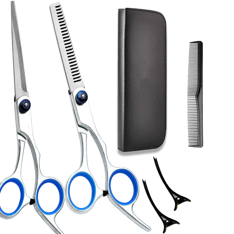 Directo de fábrica tijeras de peluquero conjunto de tijeras de peluquería dientes planos tijeras profesionales flequillo herramienta de adelgazamiento estilista tijeras de peluquero