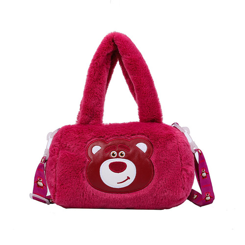 ins Japanese diagonal bucket bag street versatile soft cute girl portable cartoon bag cute doll machine women's bag