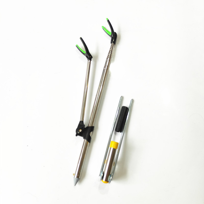 Soporte de torreta de acero inoxidable 1,5 m 2,4 m telescópica enchufe de tierra caja de pesca de doble propósito soporte de caña de pescar equipo de pesca al aire libre