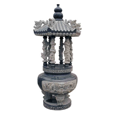 湖南长沙寺庙香炉 多种石材香炉可选 圆形方形样式多|ru