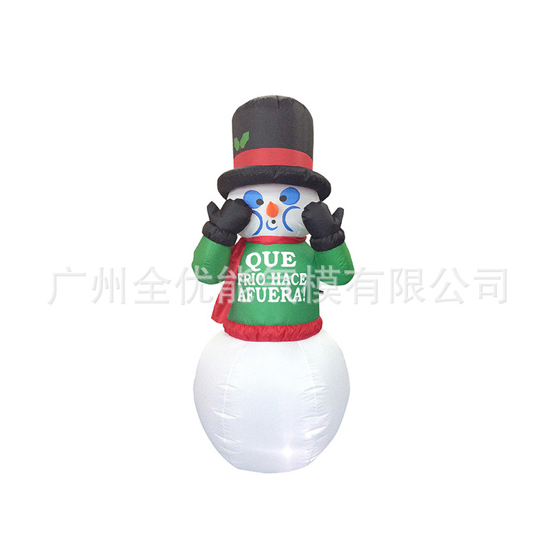 工厂批发充气圣诞雪人 1.8-2.4m雪人气模圣诞装饰品 可订制