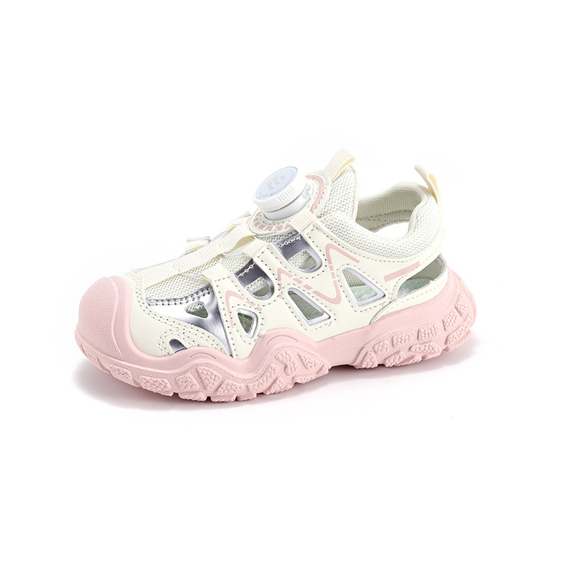 Sandalias deportivas para niñas 2026 verano nuevo niño bolsas de botón rotativo sandalias para niños zapatos de malla transpirable image 6