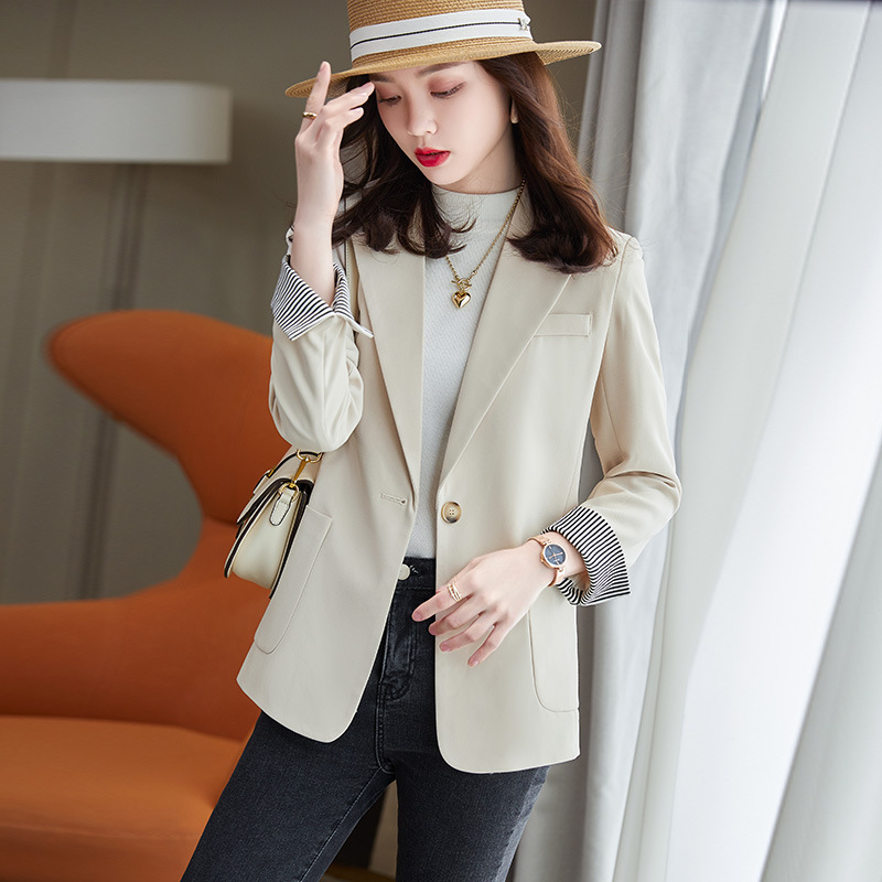 Petite Apricot Blazer for Women, Spring and Autumn 2025 New Korean Style, High-End, Trendy Casual Suit Jacket