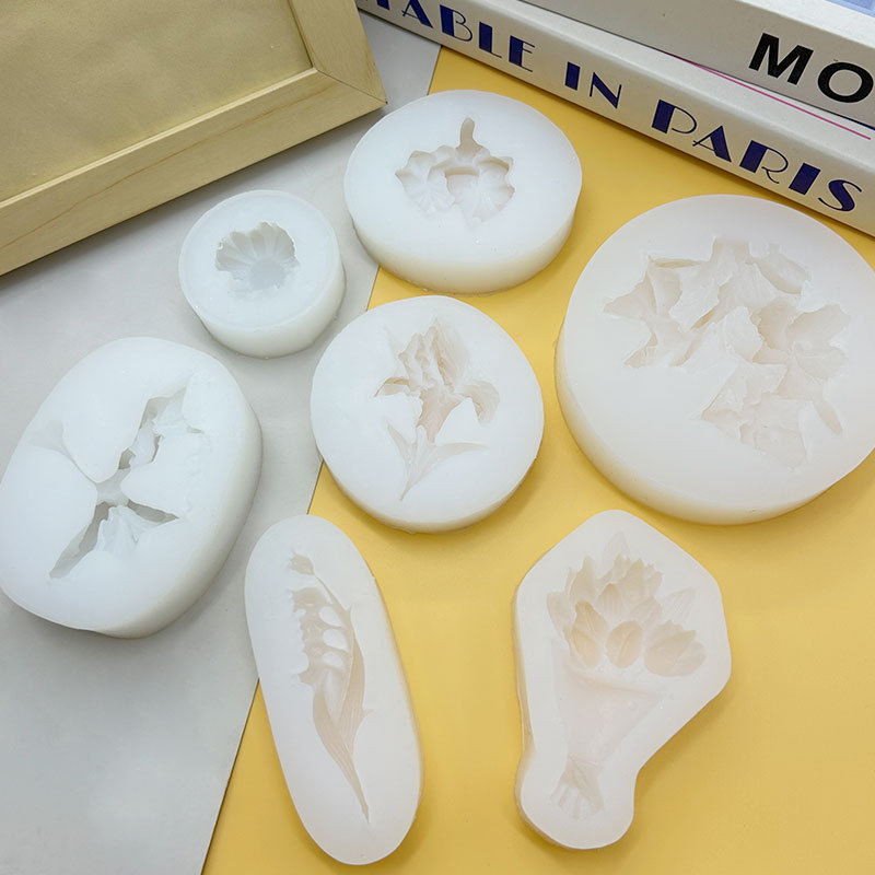 爆款ins花束香薰石膏扩香石硅胶模具DIY巧克力慕斯蛋糕装饰滴胶模|undefined