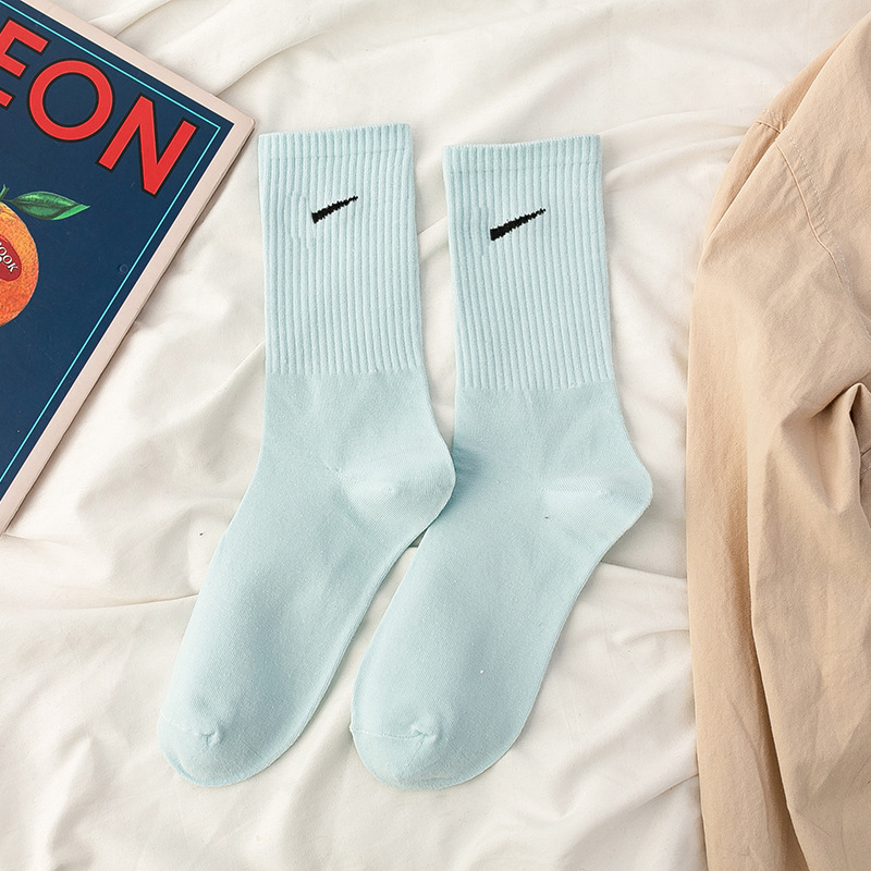 Calcetines de media pantorrilla para mujer, verano, algodón puro multicolor, resistentes, ideales para baloncesto