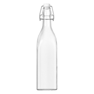 Multifunctional buckle glass bottle thickened glass enzyme bottle transparent lock beverage bottle self-brewed fruit wine bottle empty bottle