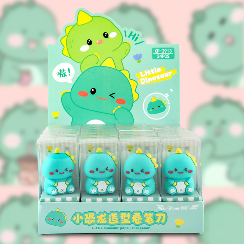 Pequeño cuchillo de lápiz de dinosaurio en caja (24 cajas de pelo)