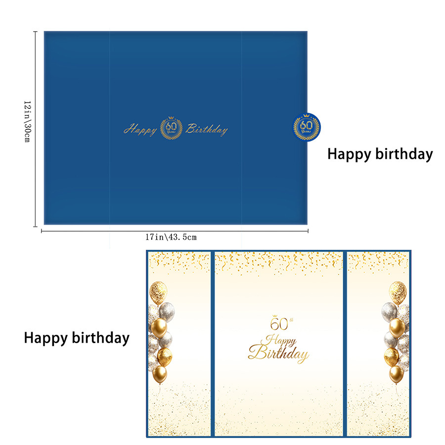 现货精品珠光烫金生日贺卡（宝蓝）02