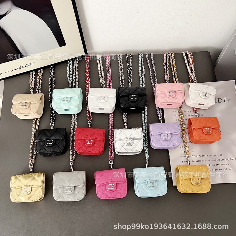 New Style Mini Bluetooth Earphone Case with Chain for Crossbody Use, Suitable for Apple AirPods 4 Protective Case Wholesale Factory