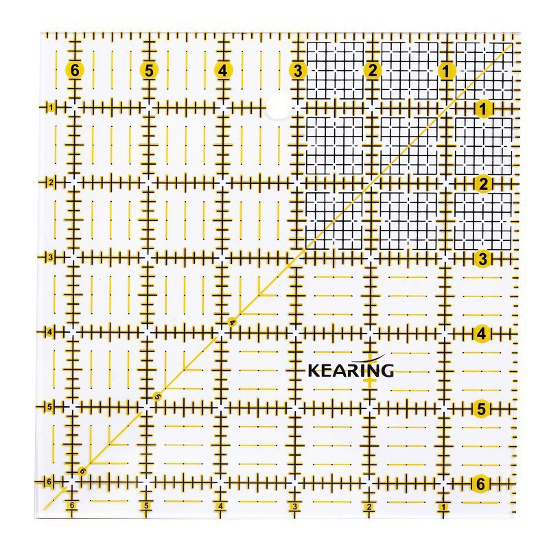 Regla de costura acrílica cuadrada negra transparente cuadrada regla material de herramientas de fabricación de ropa