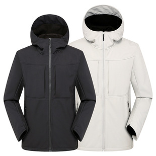 Bird Home Same Style Men's Soft Shell Jacket Spring and Autumn Velvet Jacket Coat Outdoor Windproof Waterproof Single Layer Jacket