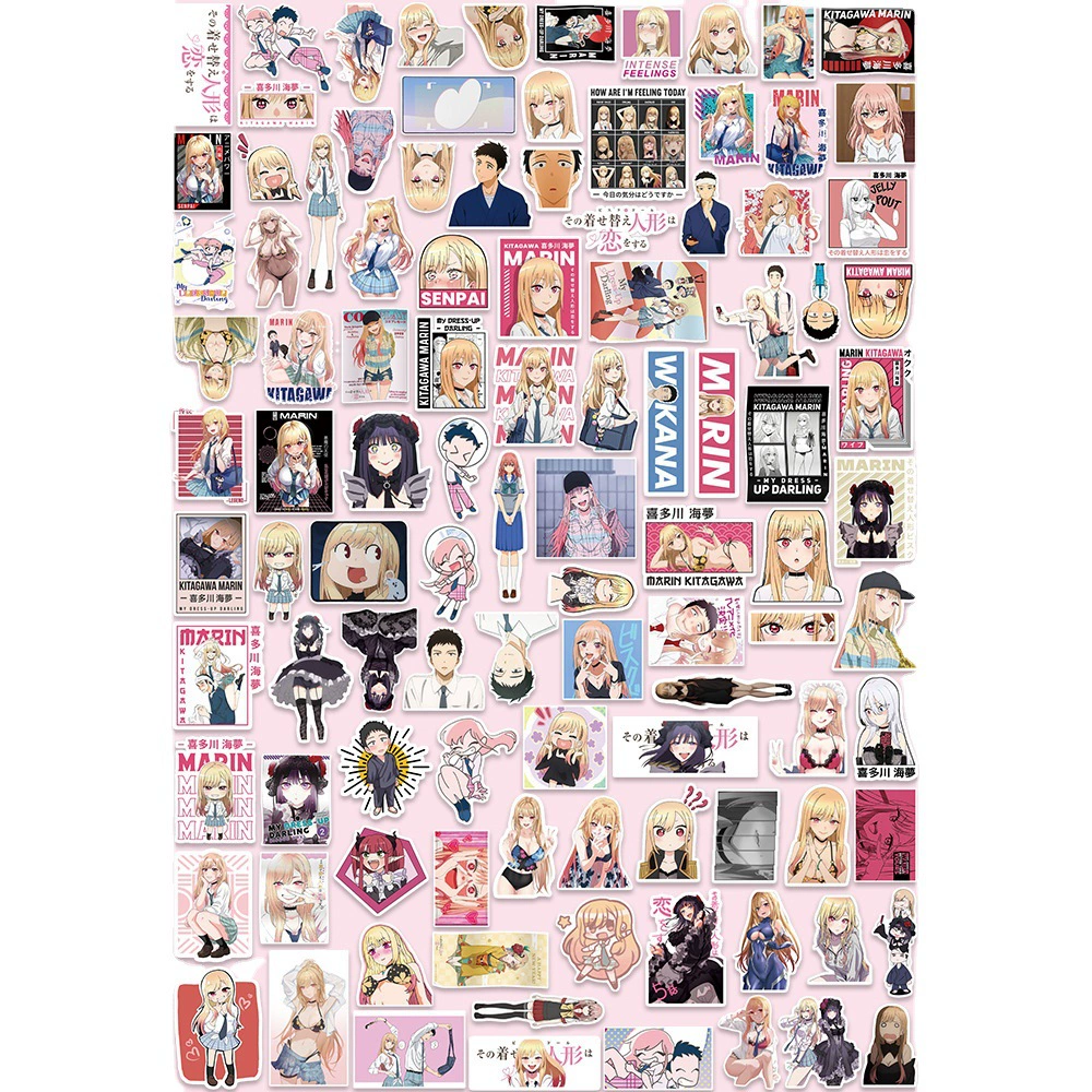 [Spot] 100 pieces of dressed dolls fell in love rivers graffiti stickers, Hitagawa Haimeng cartoon big head stickers