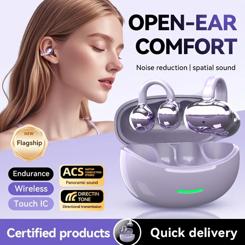 2026 new cross-border ear clip type OWS Bluetooth headset, comfortable to wear, good sound quality, long battery life, foreign trade hot model
