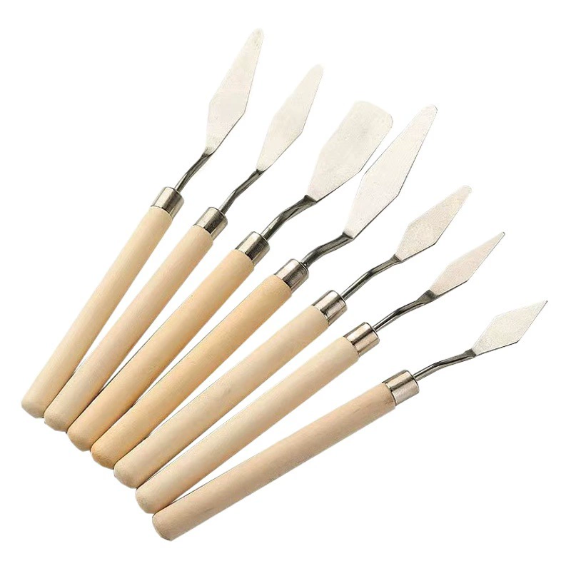 Художественный скребок Студенческий пластиковый журнал Скребок с ручкой из красного дерева Гуашь Пропиленовый скребок Нож для масляной живописи Пигментный скребок