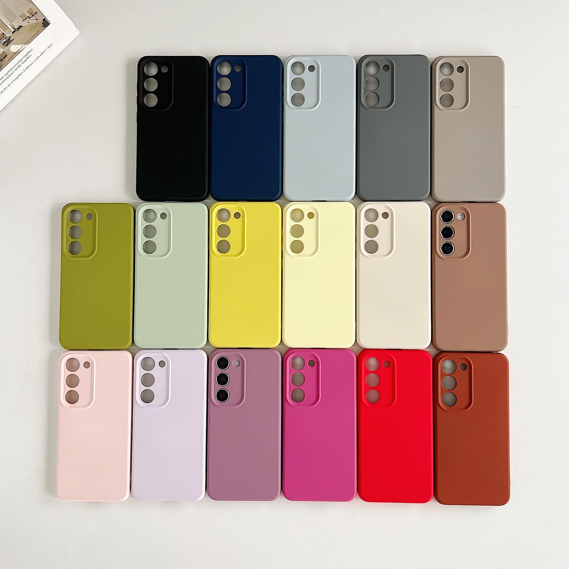 For Xiaomi 14Ultra Phone Case 13Pro Simple Solid Color Red Rice K70 Liquid Silicone K60 Drop-Resistant Women's Soft