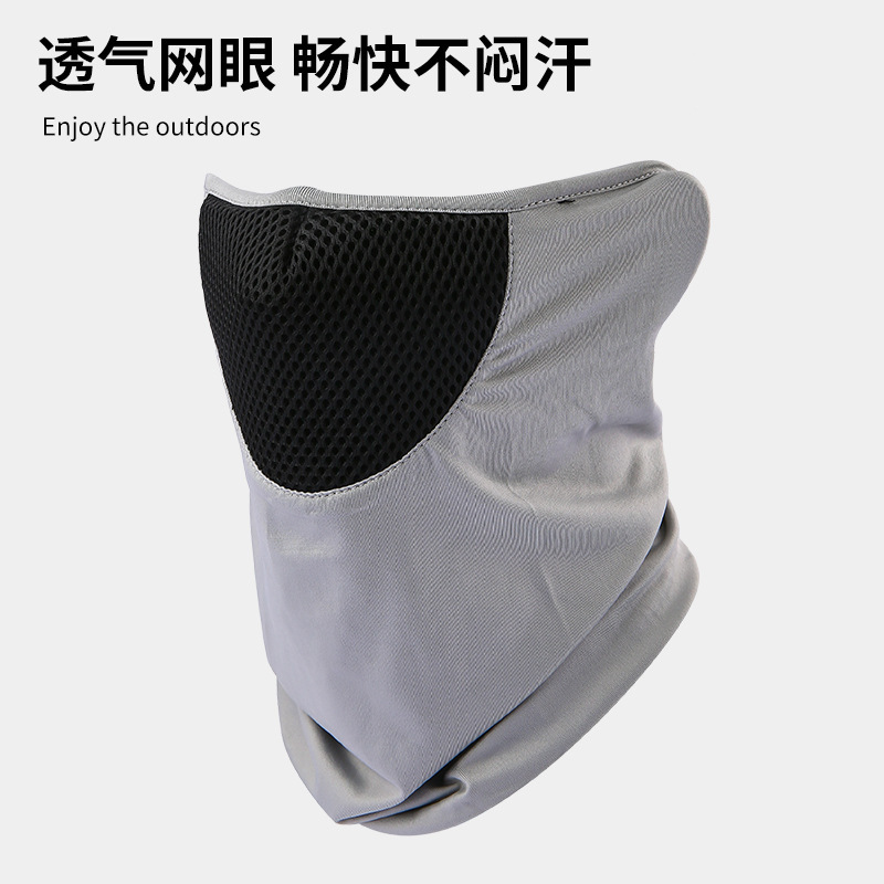 Máscara solar de ciclismo para hombres, máscara de cuello de hielo transpirable, máscara UV de verano, turbante de ciclismo fresco