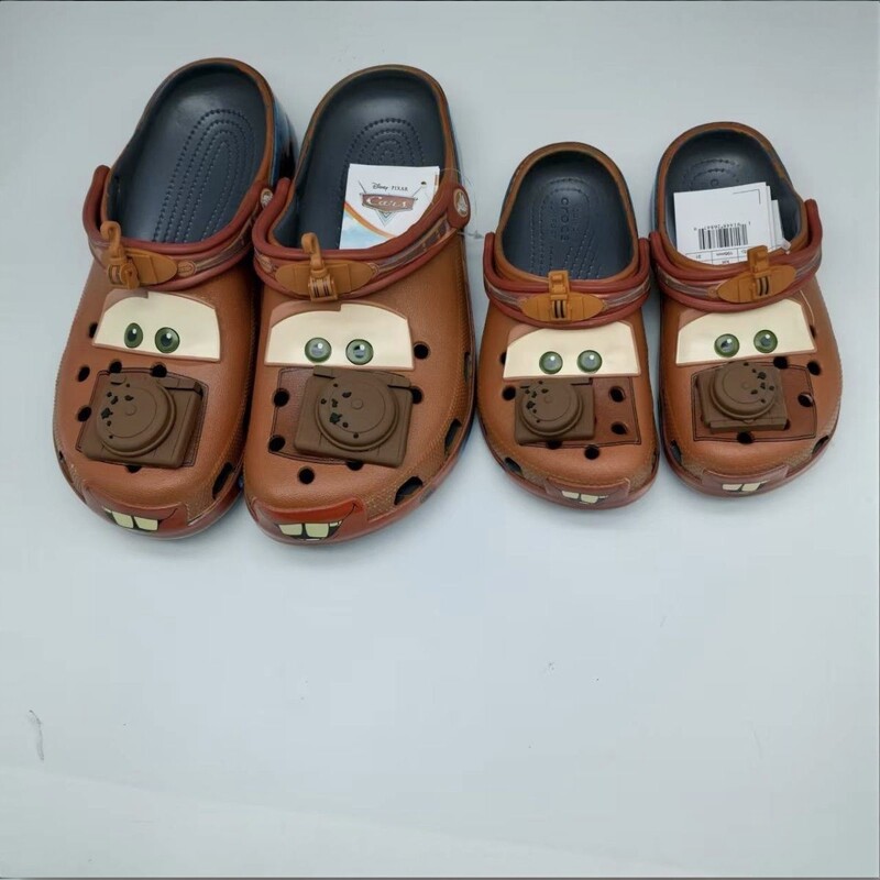 New Cars Series Trailer-Style Perforated Shoes in Brown for Men, Women, and Children