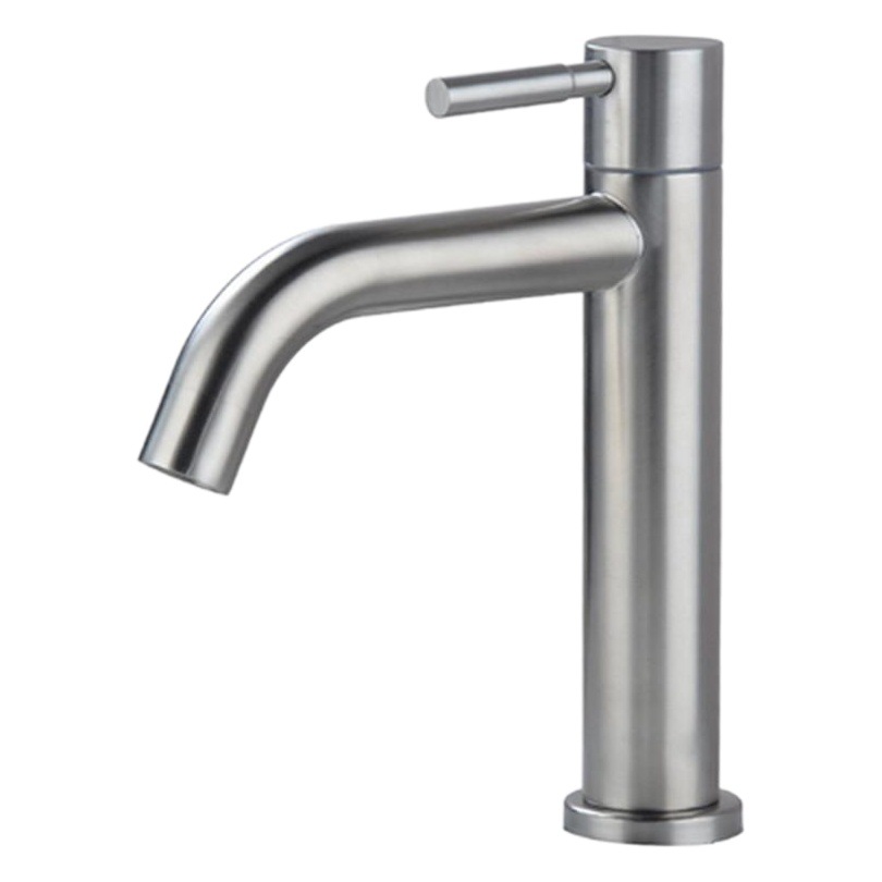 Grifo de lavabo de acero inoxidable cepillado grifo de un solo agujero fregadero de lavandería lavabo grifo al por mayor