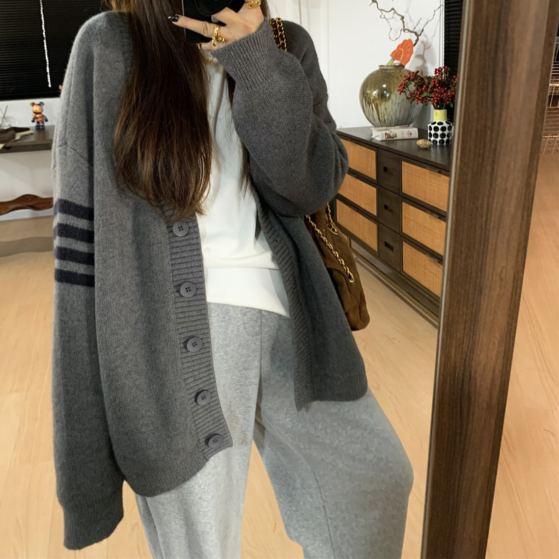 24 Dongpuyuan, escuela de reducción de edad coreana, estilo japonés, jersey de punto relajado, jersey de punto
