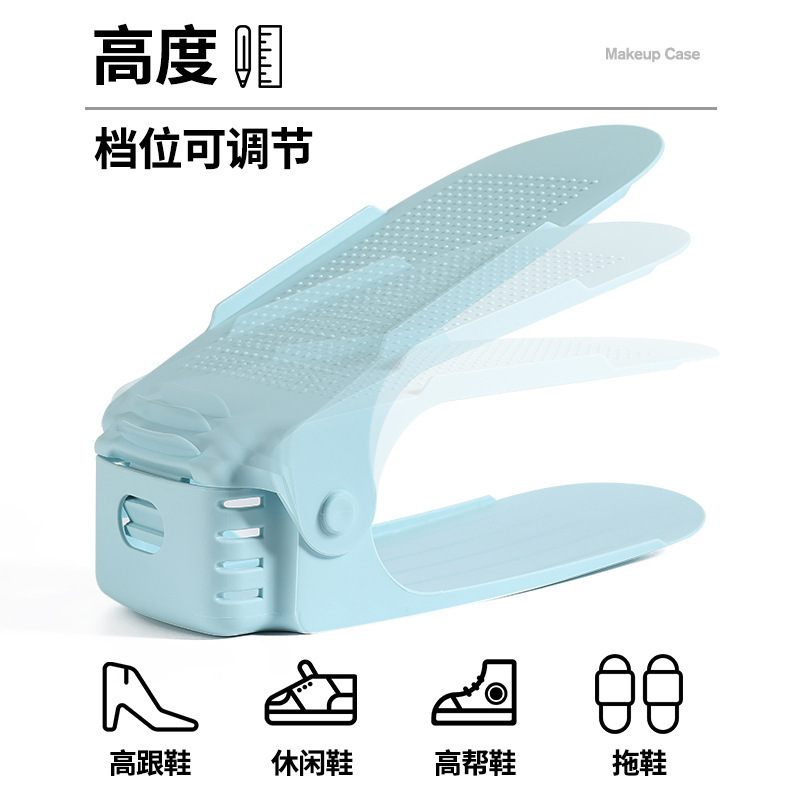 Rack de almacenamiento de zapatos simple y moderno de doble capa integral ajustable rack de almacenamiento de zapatos de plástico