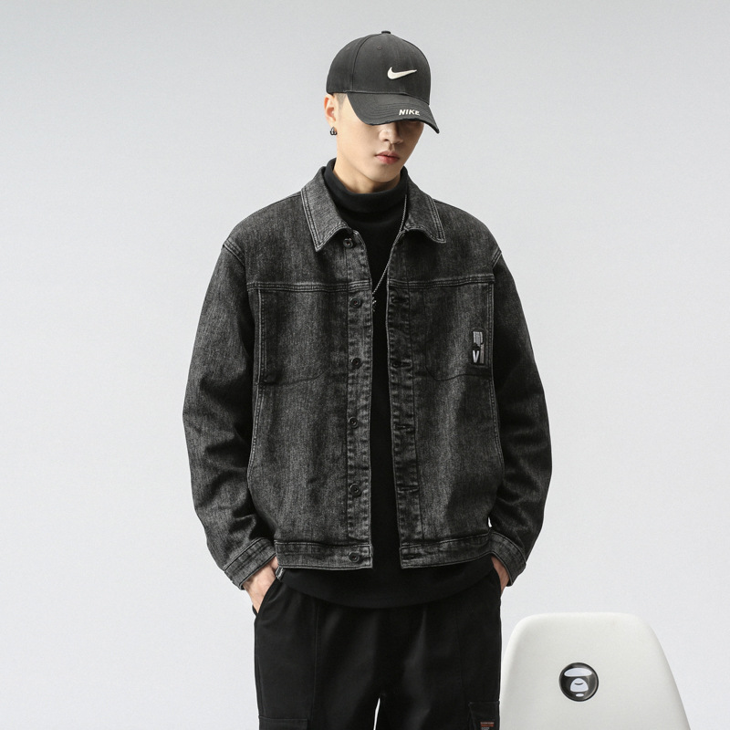 Veste transfrontalière pour hommes d'Amazon portant une veste en jean Joker chemise décontractée tendance pour hommes personnalité mince pour hommes_voghion.com