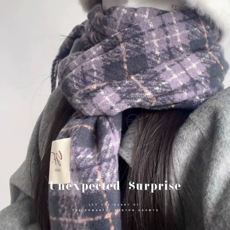 Winter universal scarf for elementary school students for men and women, retro keep warm cloak, Korean style, high-quality style