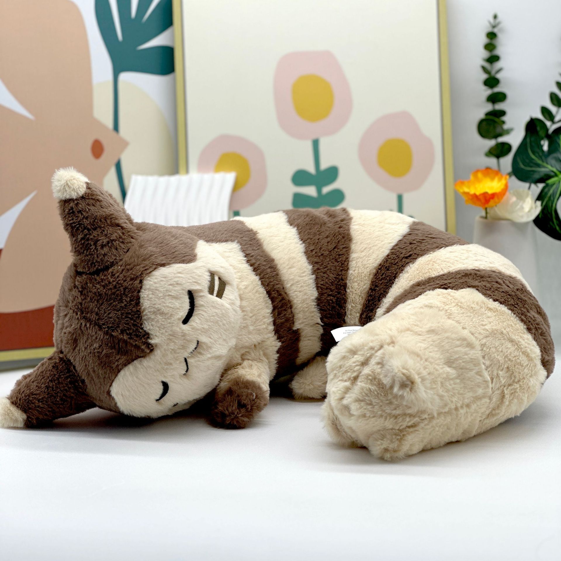 Cross border new product Furret plush big tail neck pillow plush toy doll_voghion.com