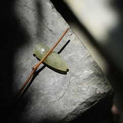 玉蟬茶針擱置玉石茶枕擱架茶枕迷你鎮紙茶寵茶席擺件茶具一鳴驚人