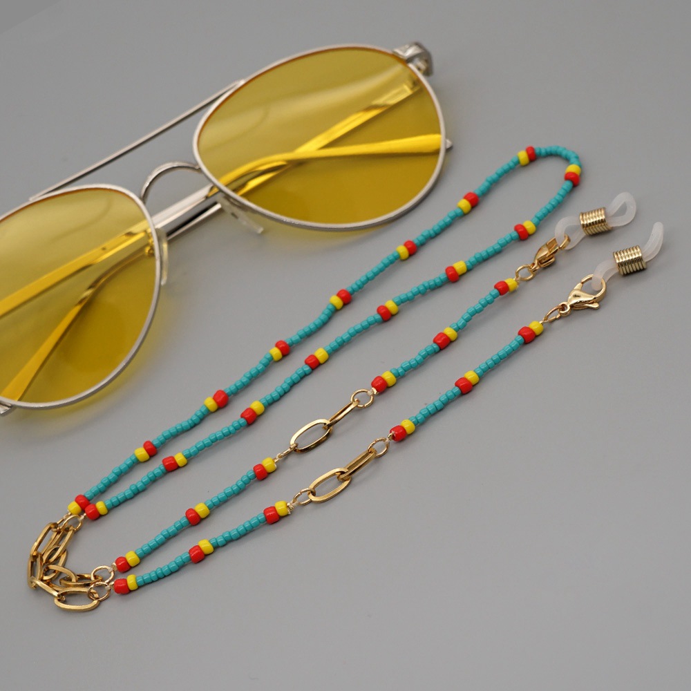 Vente En Gros Bijoux Perles De Verre De Mode Cou Suspendu Lunettes Antidérapantes Lanière Nihaojewelry display picture 6