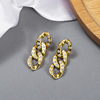 Golden acrylic fashionable chain, silver needle, earrings, European style, silver 925 sample, 2021 collection