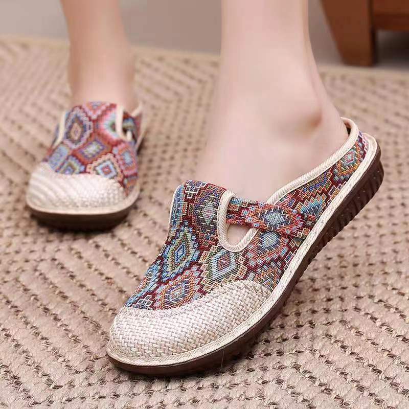 Ethnic slip-ons low-cut