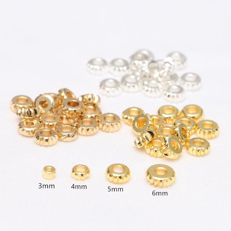 14K Gold Bag Accessories Cut Flower Tire Beads DIY Handmade Jewelry Crescent Gear Beads Color Preservation Spacer Small Gold Beads 14K Gold Bag Accessories Cut Flower Tire Beads DIY Handmade Jewelry Crescent Gear Beads Color Preservation Spacer Small Gold Beads