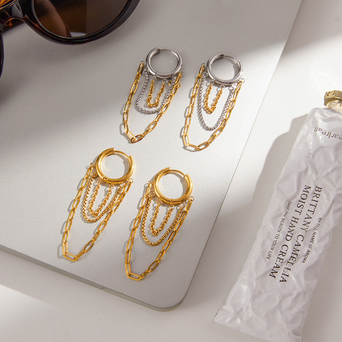 design minimalistic universal earrings stainless steel