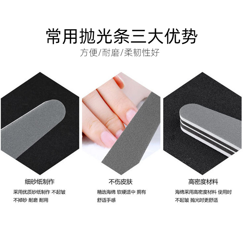Directo de fábrica de diamante tira de pulido de tres lados de alta calidad grueso negro blanco gris reparación esponja frotar tira bloque de pulido
