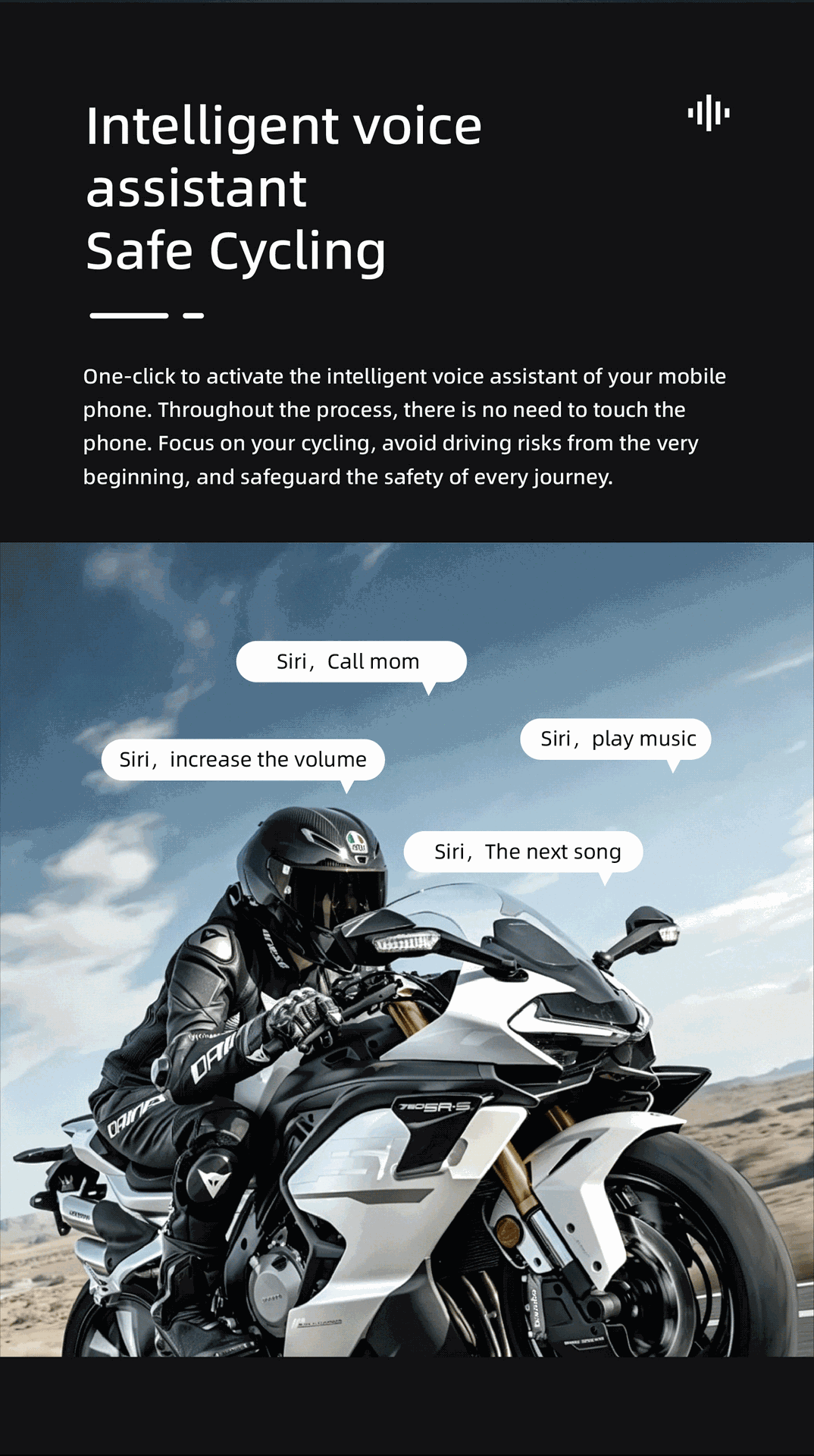 Waterproof motorcycle helmet bluetooth intercom headset