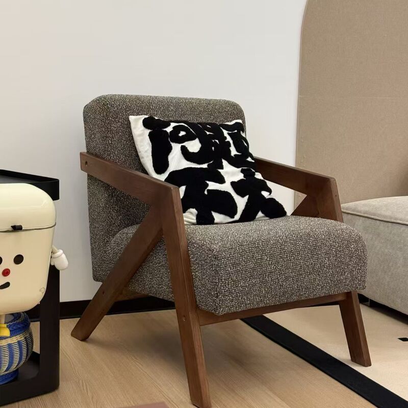 理查德单人沙发椅中古客厅条纹椅子休闲椅子实木懒人沙发椅靠背|undefined