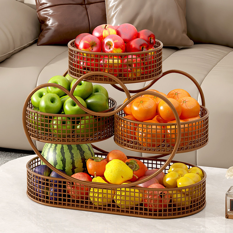 Fruit Basket Shelf for Attracting Wealth, Fruit Tray for Home Use, Living Room Coffee Table Storage Rack, Multi-Layer Fruit Basket Tray