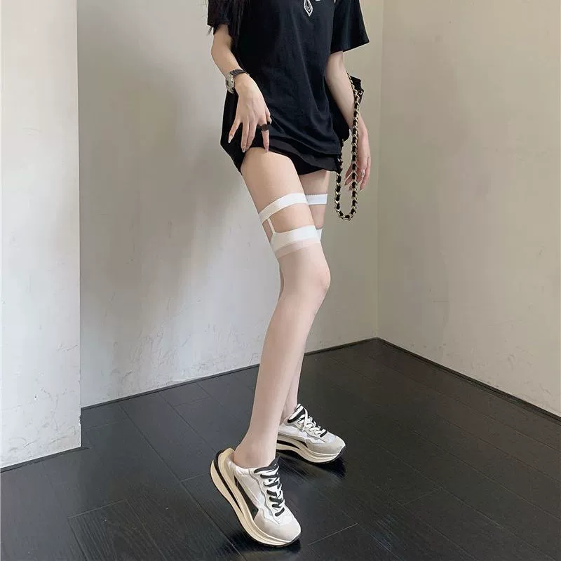 Носки до колена и прозрачные колготки, бантик, сексуальные knee‑high чулки весны — один размер