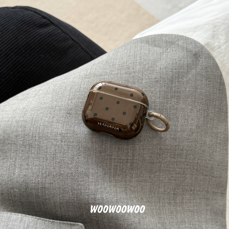 大衆高級感復古波点適用AirPods3/4世代アップルイヤーケース保護カバーPro2女性チェーン|undefined