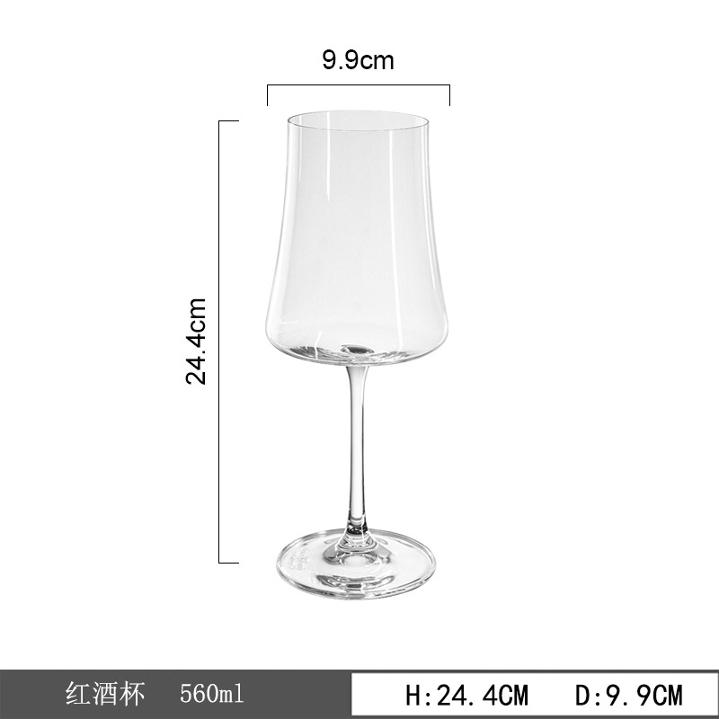 Nórdico minimalista taza de vino alto alto sentido taza de champán hotel restaurante taza de cristal general al por mayor