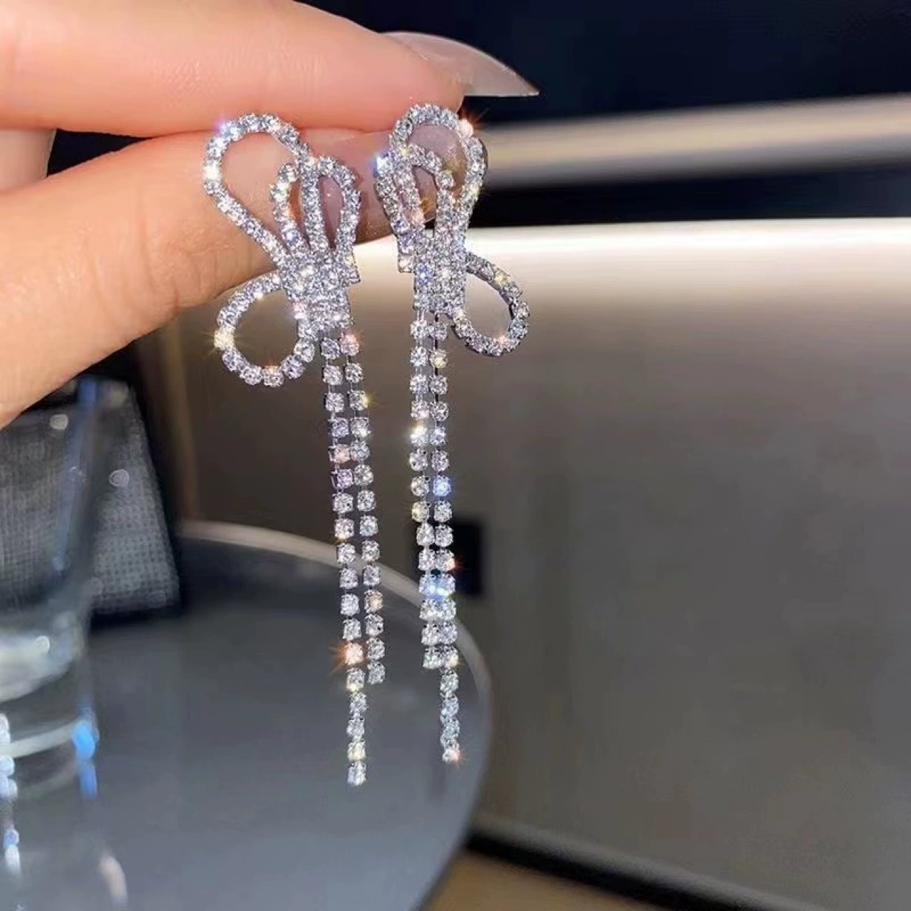 Серебряная игла, универсальные модные длинные серьги из жемчуга, серебро 925 пробы, интернет-знаменитость