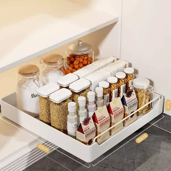 Can be pulled and storage box milk white (40 width -43 depth)