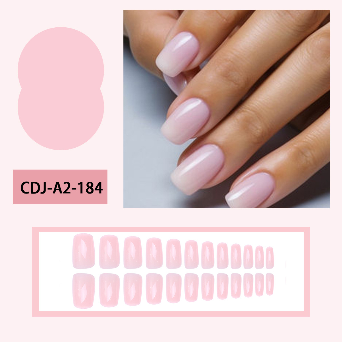 Uña corta desnuda parche de uñas de color sólido simple desgaste parche de uñas desmontable producto terminado