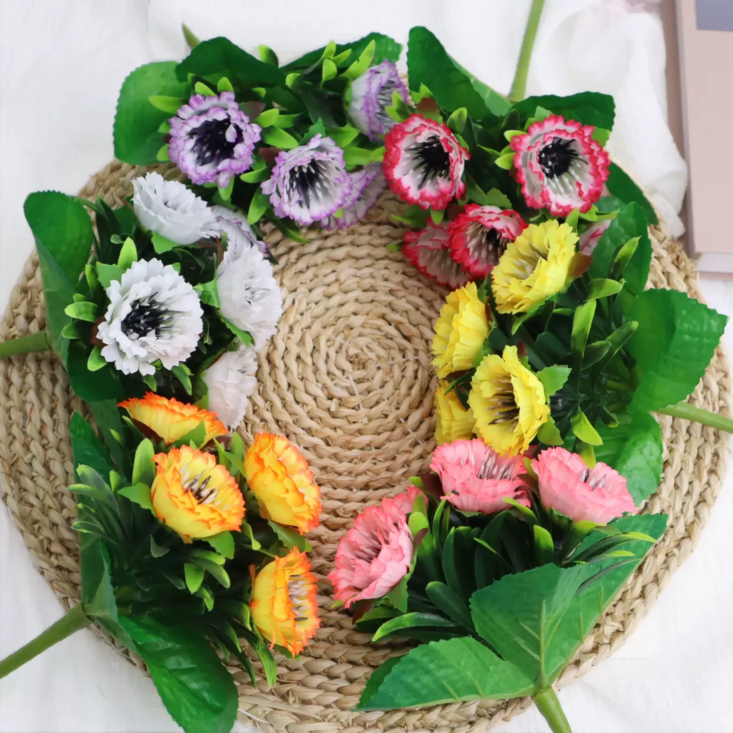 单支小牡丹仿真花 家居摆饰拍摄道具仿真盆栽婚庆手捧花宴会厂家