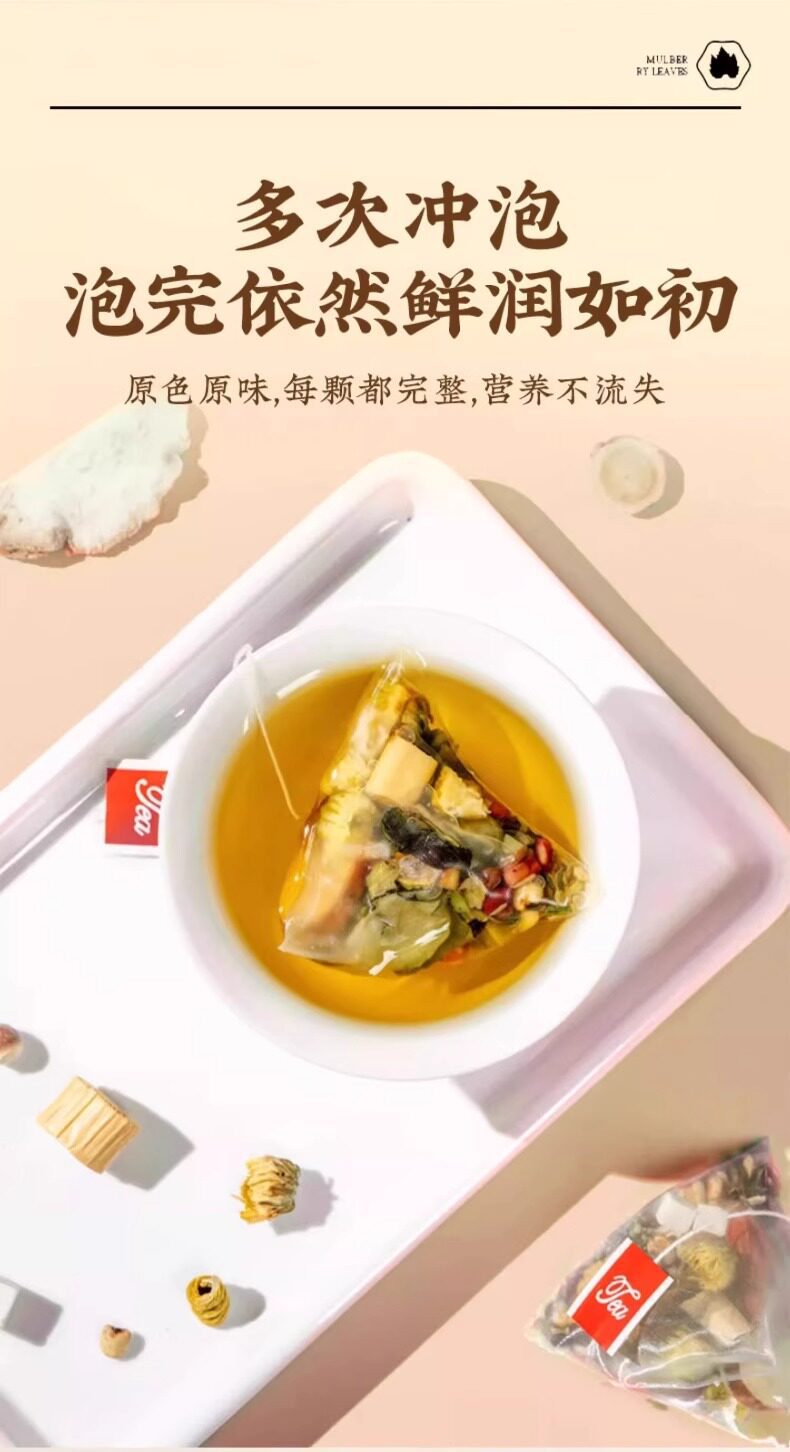 Fu Ling Yi Shi Tea 250g 120 Bags Poria Lotus Leaf Hawthorn Rose Tangerine Peel Herbal Wellness Tea details