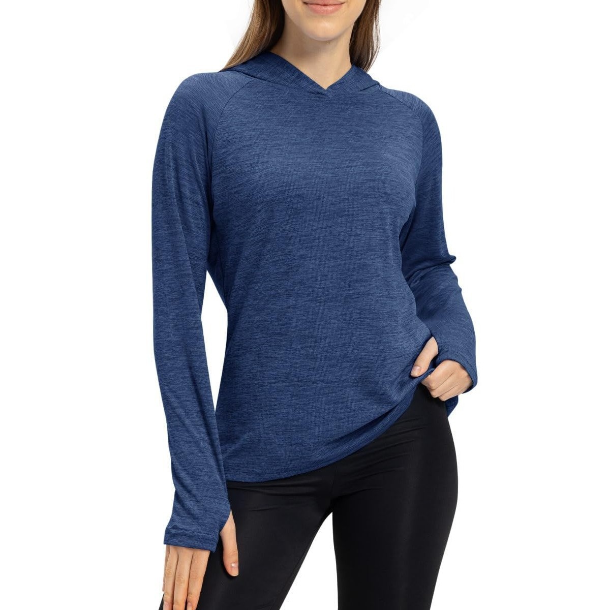 Cross-Border European and American Long-Sleeved Hooded Sweatshirt for Women in Spring and Summer, Breathable Sun Protection Clothing, Sports Loose Casual Outdoor Fashion Tops