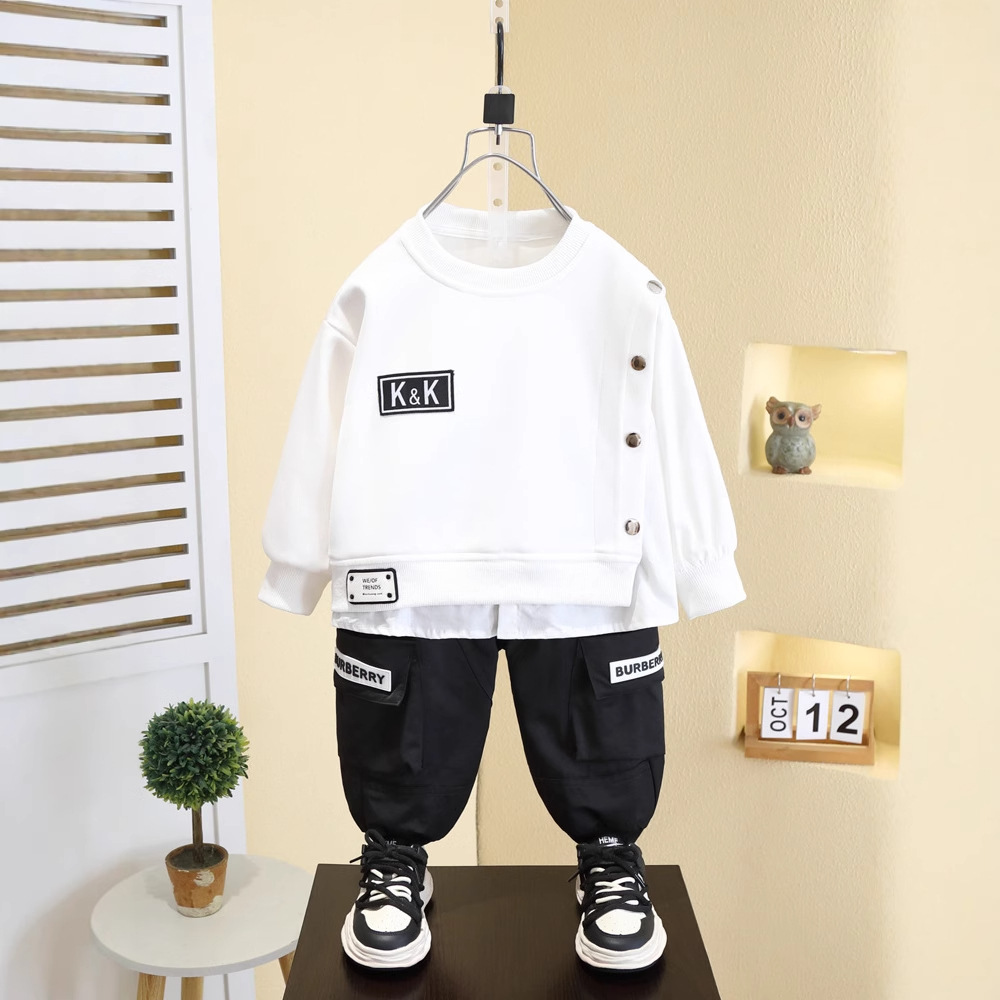 7572 Ropa para niños Traje deportivo de primavera para niños 2025 Nuevo estilo hermoso y moderno estilo de primavera y otoño para niños Primavera y otoño