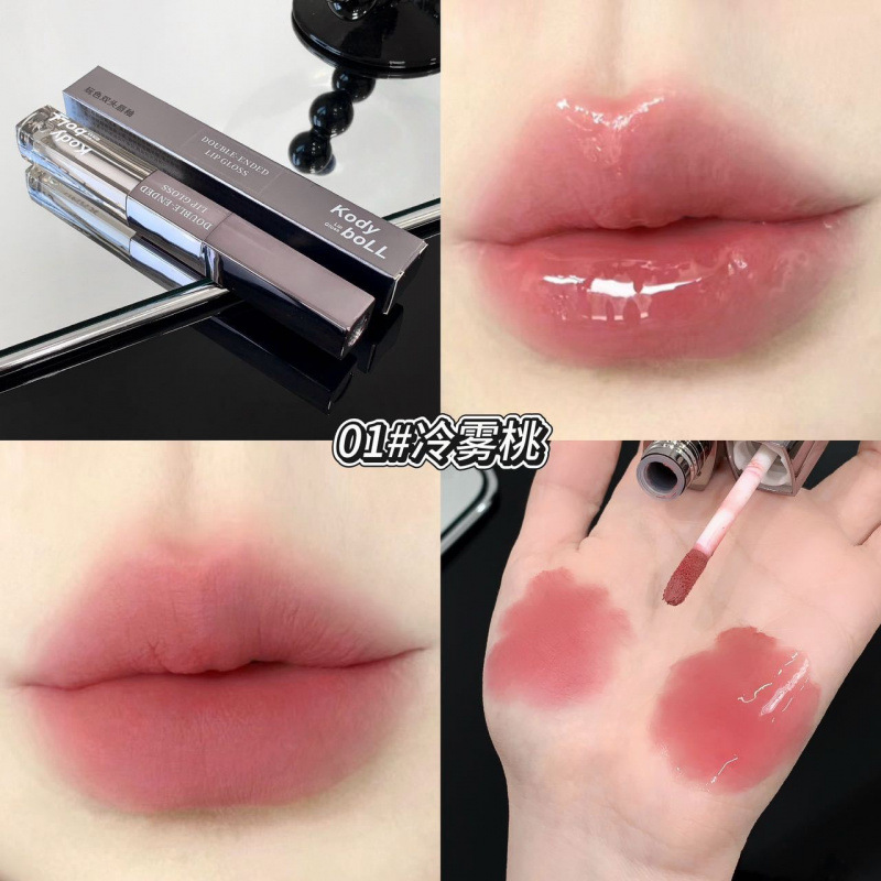KodyboLL juegan con dos cabezas mate esmalte labial desvanecimiento marcas labial agua espejo labial óleo labial maquillaje fábrica de lápiz labial mayorista